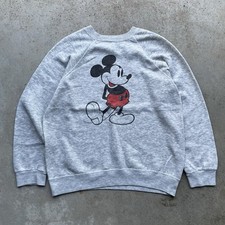 1970s Mickey Mouse Sweatshirt Crewneck Heather Tri-Blend Gray Size: Large USA