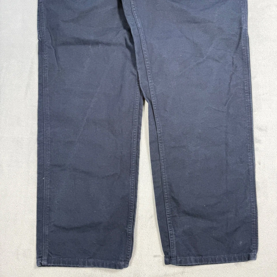Pantalones de carpintero de trabajo Carhartt para hombre azul marino oscuro calce relajado algodón talla 36x32 Foto 4 de 4