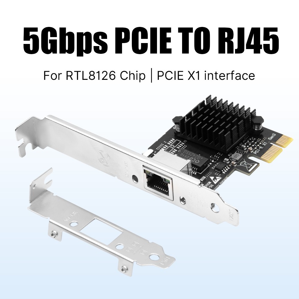 5G PCIe Netwerkadapter, RTL8126 5G/2.5G/1G/100Mbps Binardat Ethernet