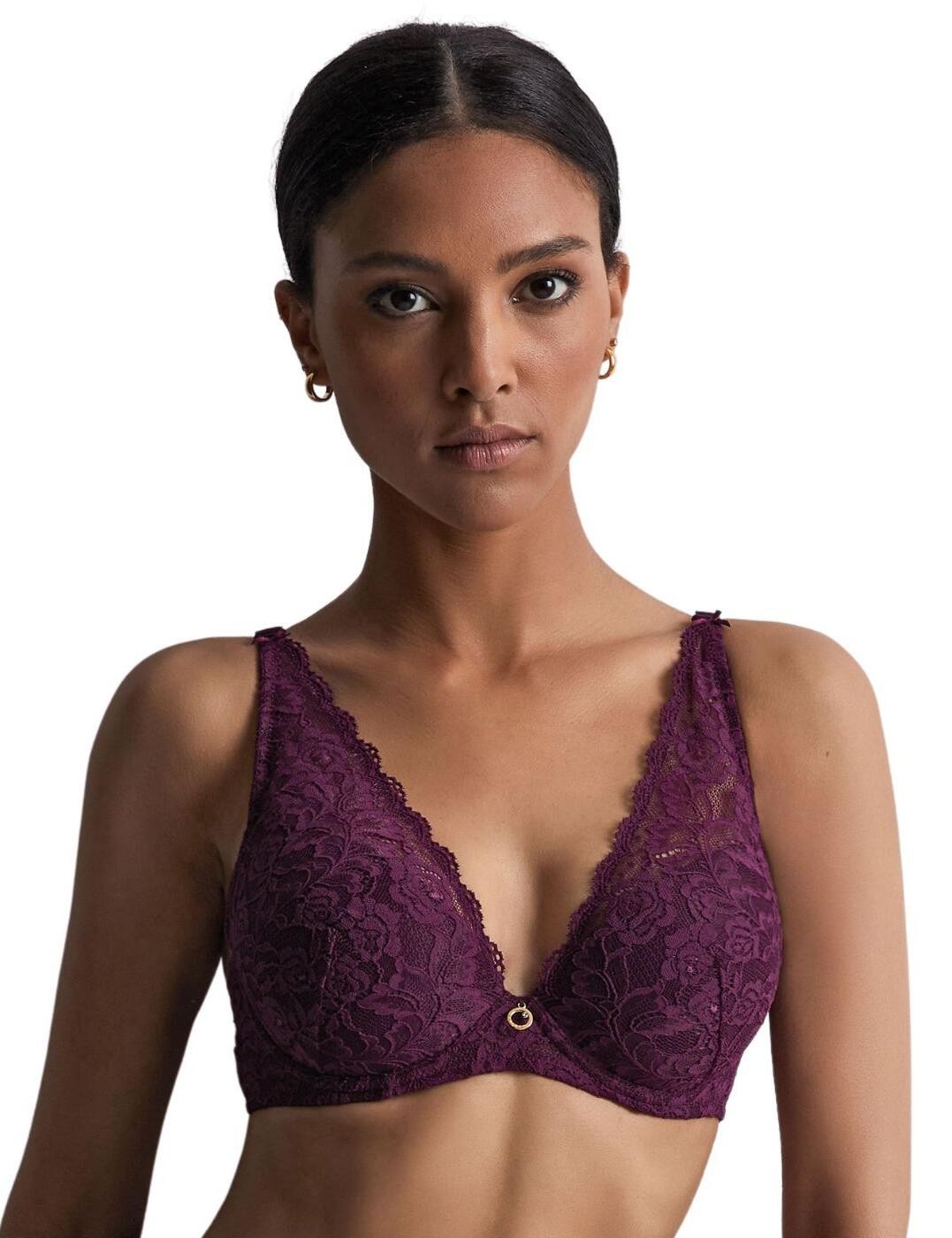 34D Aubade Rosessence Bra Padded Plunge Underwired Womens Luxury Lingerie HK81-6