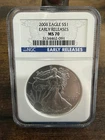 2008 American Silver Eagle 1 oz $1 - NGC MS 70 Early Releases Flawless ASE