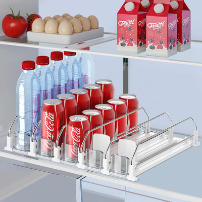 Drink Organizer for Fridge,Self Pushing Fridge Drink Organizer,Automatic Drink D
