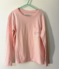 Vineyard vines light pink graphic front pocket long sleeve tshirt girls size M