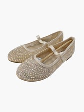NEW Art Class Kids' Faye Embellished Mesh Ballet Flats - Beige