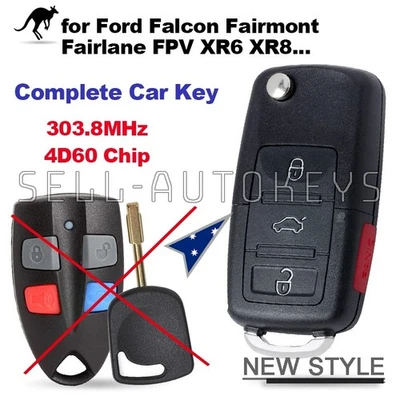 Suits for AU Falcon Fairmont Fairlane XR6 XR8 FPV 2 1999-2002 Flip Remote Key - image 1 of 4