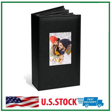 Photo Album 4x6 Photos Leather Cover Picture Book 300 Horizontal Pockets Black