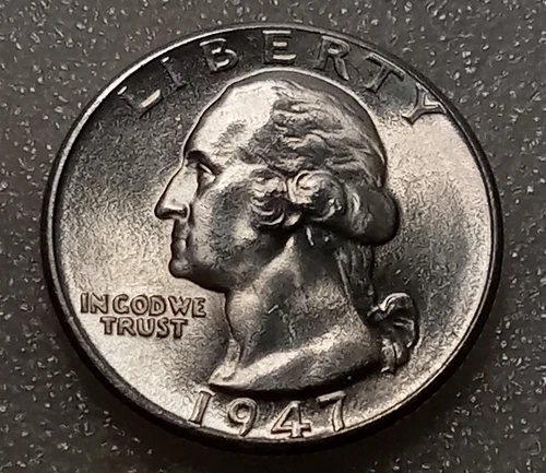 🟅 BU 1947-D 90% Silver Wash. Quarter 25¢ - 79-Year-Old Coin
