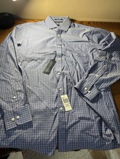 NWT Tommy Hilfiger blue plaid Long Slv Button shirt, M, 15-15-1/2", stretch