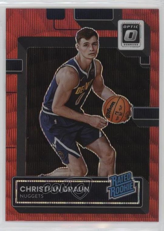 2022 Panini Donruss Optic Rated Rookie Red Wave Prizm Christian Braun #238 4f5