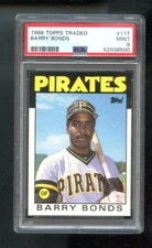 1986 Topps Traded #11T Barry Bonds ROOKIE RC PSA 9 Graded Baseball Card MLB. rookie card picture