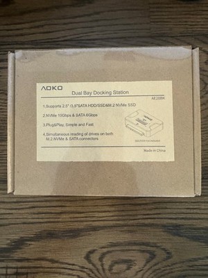 AOKO M.2 NVMe & SATA SSD HDD Docking Station Dual Bay Offline Clone USB 3.0