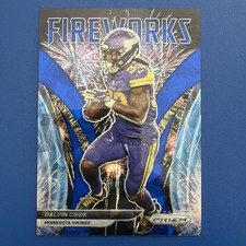 2021 Panini Prizm Dalvin Cook Fireworks Blue Ice #F-2 Prizm 18/99 Vikings SP