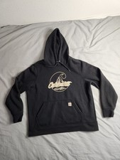 Carhartt Midweight Hoodie Sweatshirt Womens Size XL Black Mountains 105275 EUC