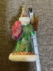 KSA Kurt Adler Winter Green Glass Santa Bottle Brush Tree Ornament — photo 3