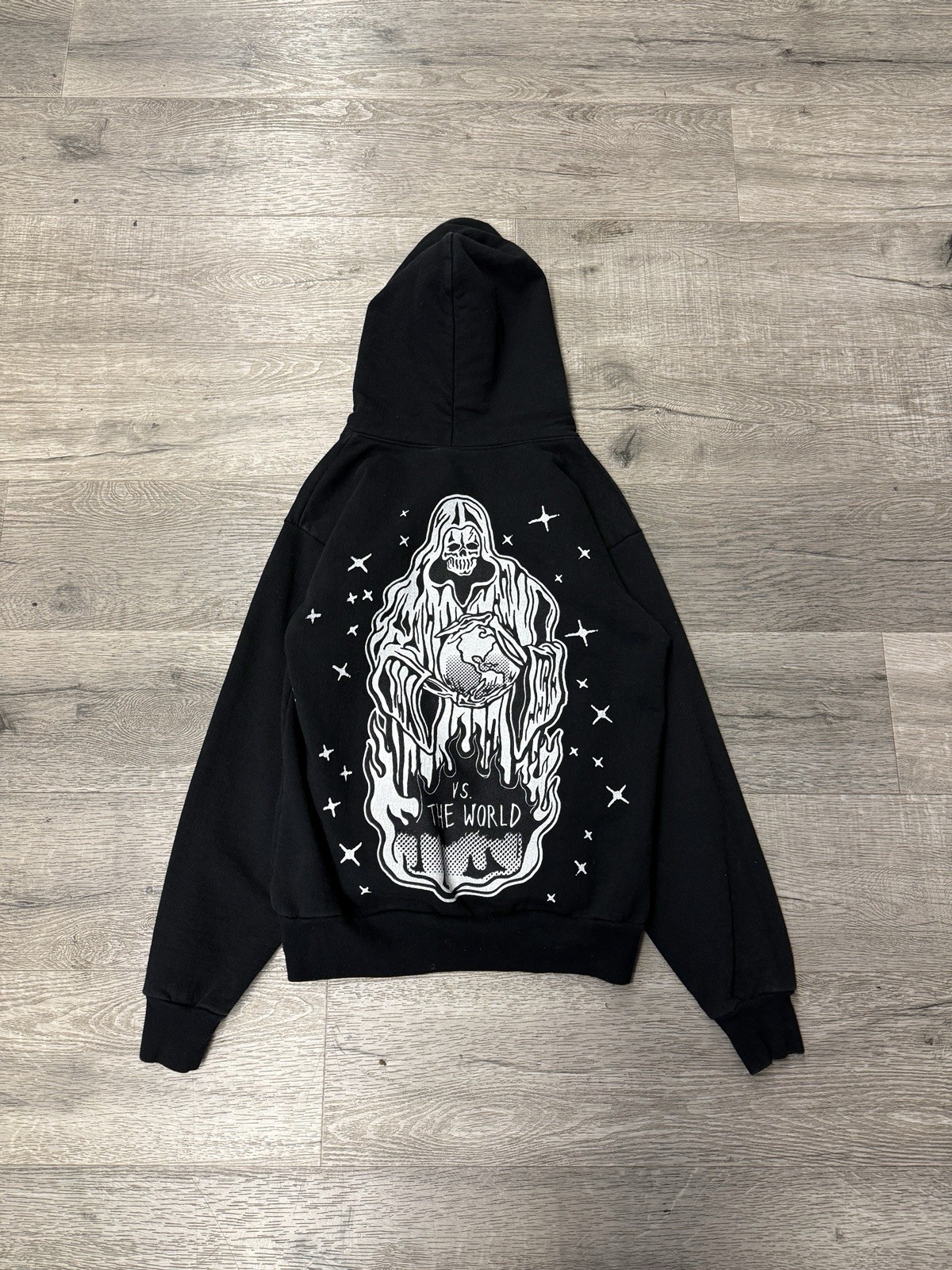 Warren lotas vs the world Grim Reaper Skull Graphic Pullover Hoodie Black Size S