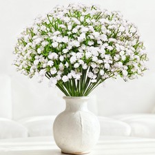 20 Pcs Real Touch Babys Breath Artificial Flowers, White Fake 20 Pcs,