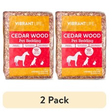  2 pack Vibrant Life Cedar Wood Pet Bedding, 141 L Bag Eco-Friendly Cedar Wood