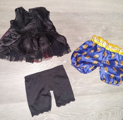 Lot Of 3 Build A Bear Little Black Rock Star Dress   And Disney Aladdin Bottoms 