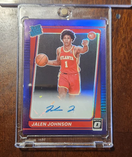 2021-22 Panini Donruss Optic Jalen Johnson Purple Prizm Rookie Auto Autograph