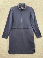 Tommy Bahama Dress Womens Medium Navy Blue Long Sleeve Knit Half Zip Pockets