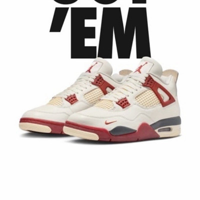 Nike Air Jordan 4 Brick After Brick White Red IQ8055-100 Men's Sneakers