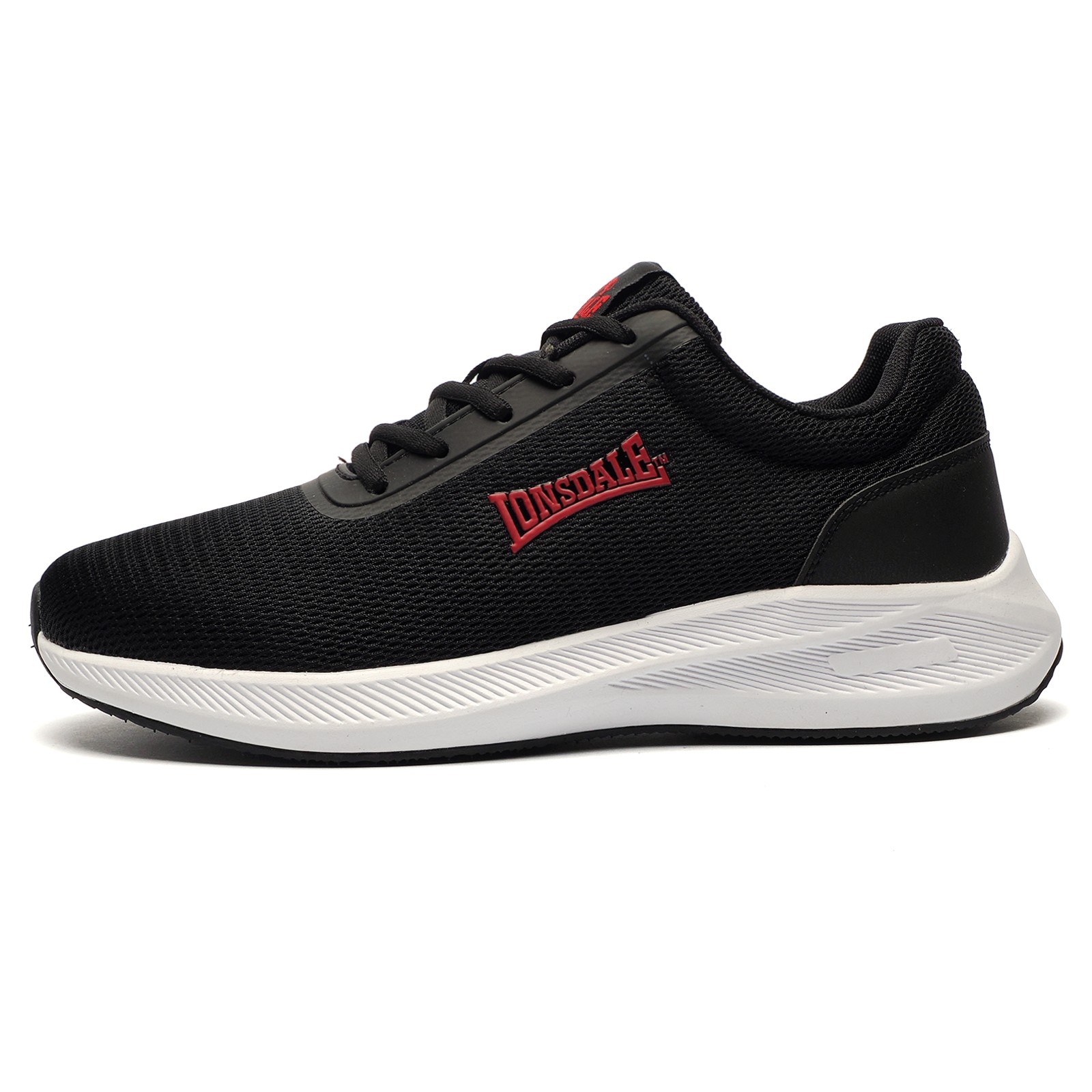 Lonsdale Men's Black Hartley Trainers / Red / White - Size 7 - Image 2