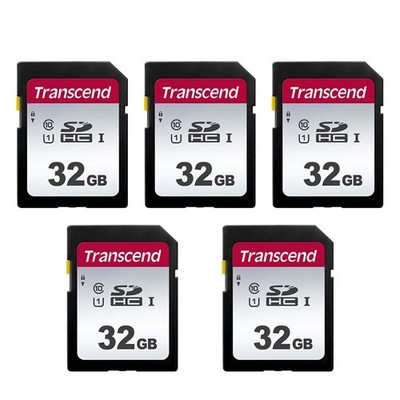 Transcend 32GB SD Card - 300S UHS-I SDHC Class 10 Memory Card (pack of 5)