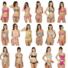 Ladies Bikinis Bikini Set Womens Padded Bandeau Halterneck Swimwear 