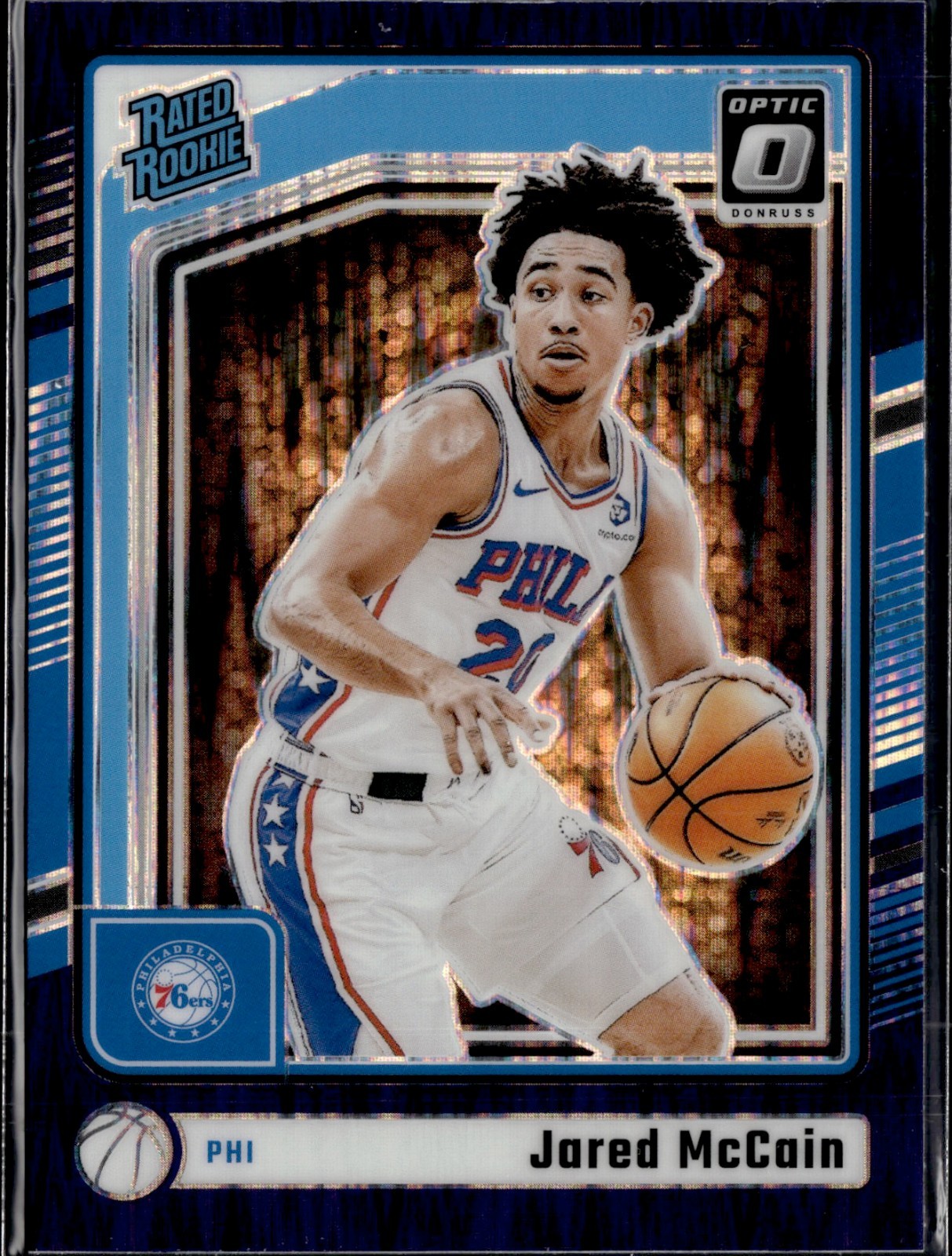 2024-25 Panini Optic Jared McCain #270 Purple Shock Rated Rookie