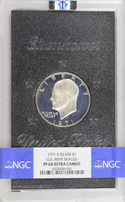 1971 S Silver $1 U.S. Mint Sealed NGC PF 68 Ultra Cameo | eBay