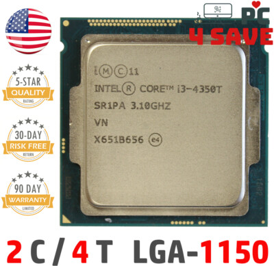 4th Gen Intel Core i3-4350T CPU 3.1 GHz LGA-1150 SR1JU SR1PA For Micro Tiny Mini