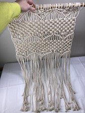 Vintage Macrame Cotton Rope Wall Hanging 20.5 x 30