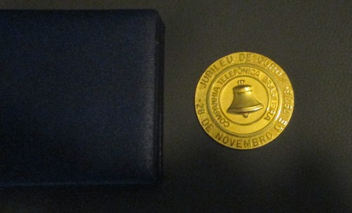 Commemorative Medal 50 Years of the Brazilian Telephone Company 1973 50mm W Case - Picture 2 of 4