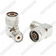 1x N Male Plug to UHF SO-239 Female Jack Right Angle RA Adapter CB HAM Radio FM