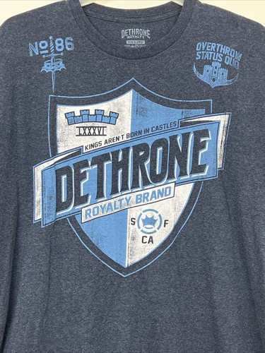 Dethrone Royalty Kings Aren't Born In Castles Heathered Blue T-Shirt Mens XL EUC - Picture 3 of 15