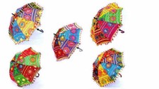 50pc Indian TRADITIONAL UMBRELLAS WHOELESALE LOT INDIAN PARASOL RAJASTHANI DECOR