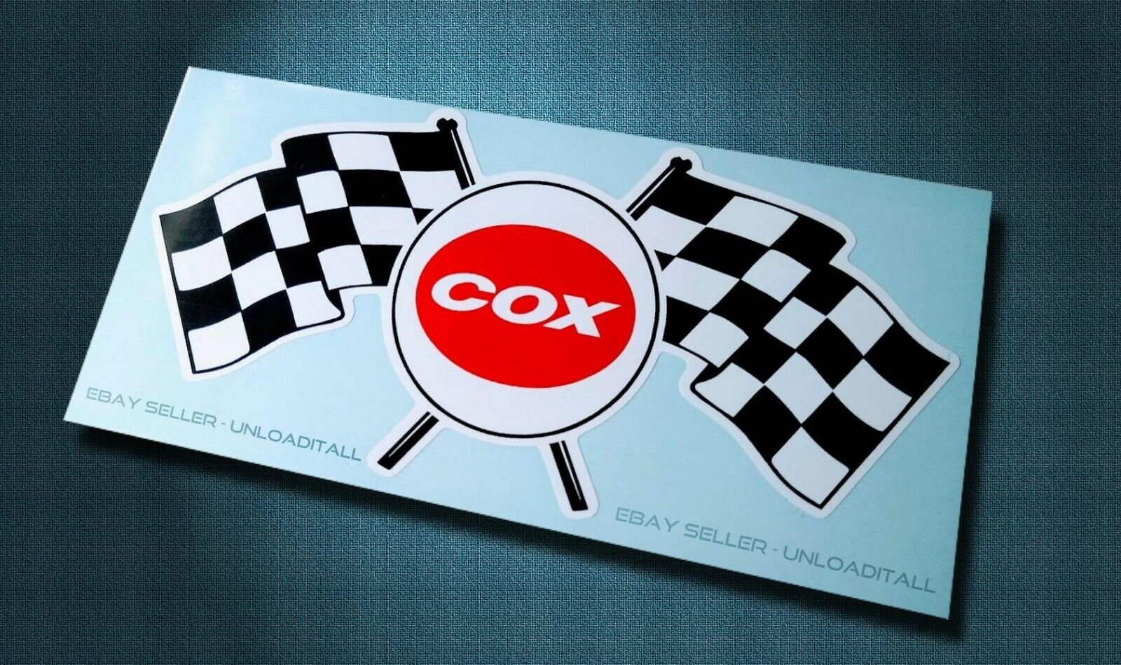 COX Race Flag Sticker • Vintage Style Decal • Slot Car • Gas • RC
