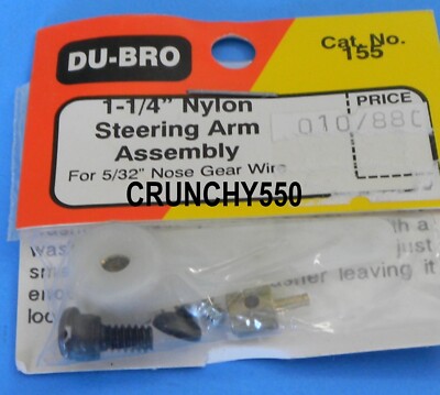 DU-BRO 1-1/4'' Nylon Steering Arm Assembly for 5/32 Wire #155 NOS RC Airplane