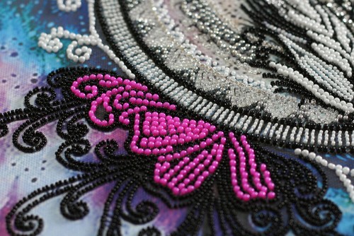 DIY Bead Embroidery Kit Mandala Feather Beaded stitching needlepoint beadwork - Picture 4 of 16