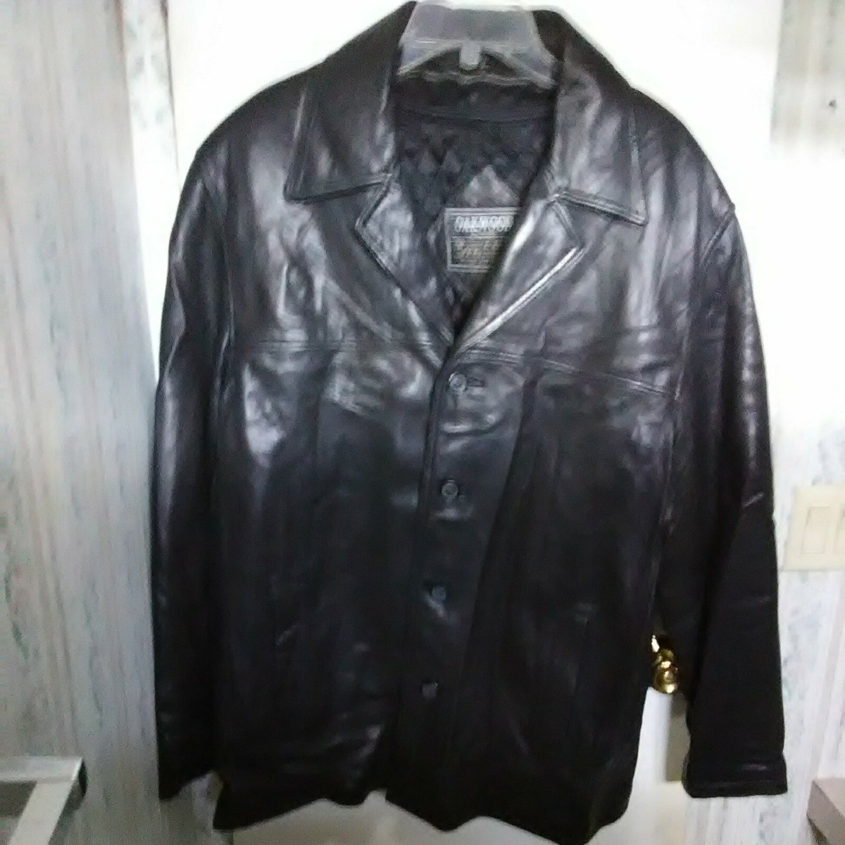Oakwood Classic Leather Jacket Large thinsulate zip in lining | eBay