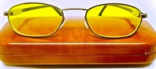 PORTA ROMANA SUNGLASSES ITALIAN HAND MADE WOODEN TEMPLES ,YELLOW LENSES