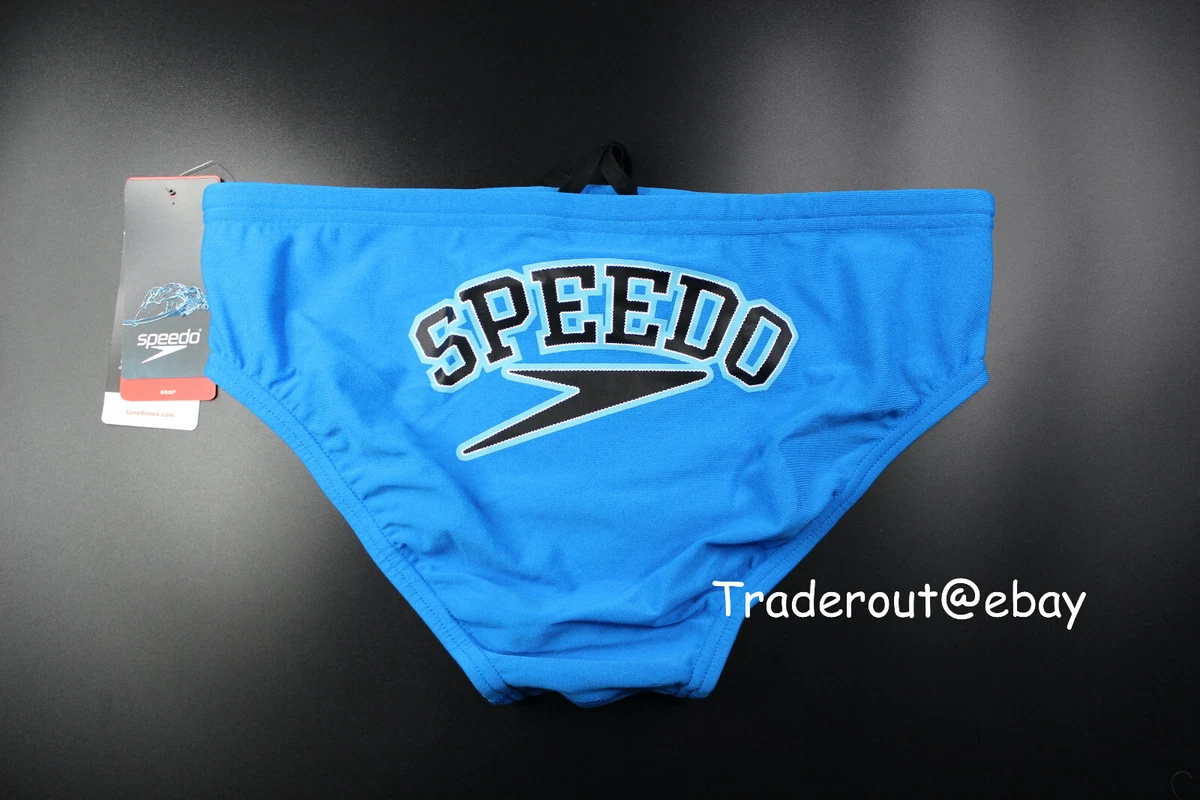 Speedo Men Blue Graphic Endurance Solid Brief Swimwear size 34 36