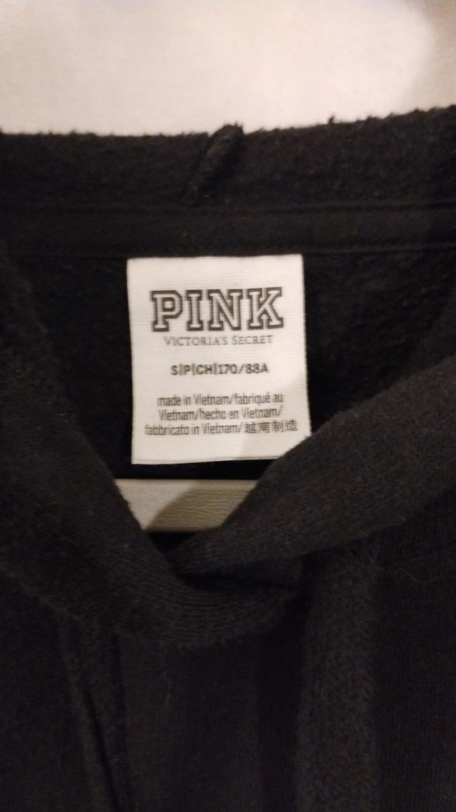 UNDERCOVER Felpa donna con cappuccio nera taglia S con tasche Victoria Secret ROSA