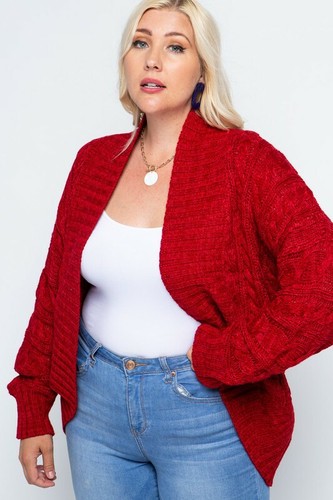 Womens Plus Size Chunky Knit Cable 