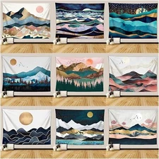Mountain Tapestry Forest Sunset Nature Landscape Tapestry Wall Hanging for Room