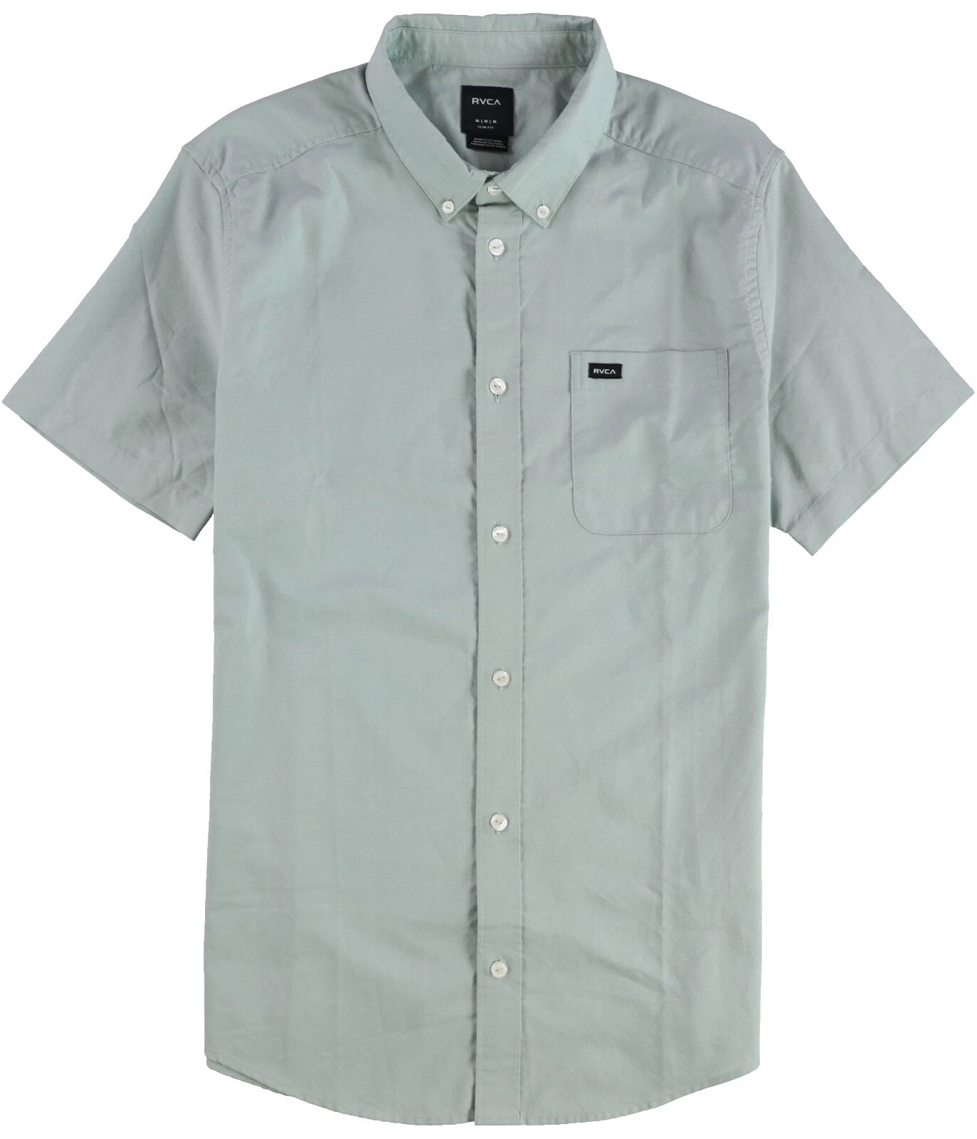Botón Casual sólido algodón RVCA-Down Shirts for Men