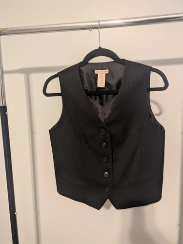 Apostrophe Black Textured Striped Suit Vest Women's Size 8