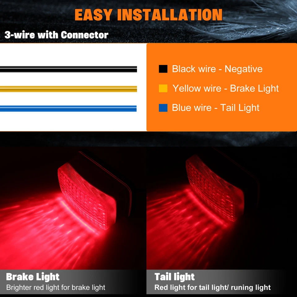 Luz trasera 26 LED para moto funcionando + luces de freno rojas para Honda XR650L 650 Foto 2 de 4