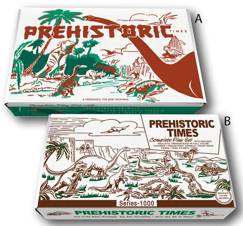 Marx Prehistoric Times Play Set Boxes.