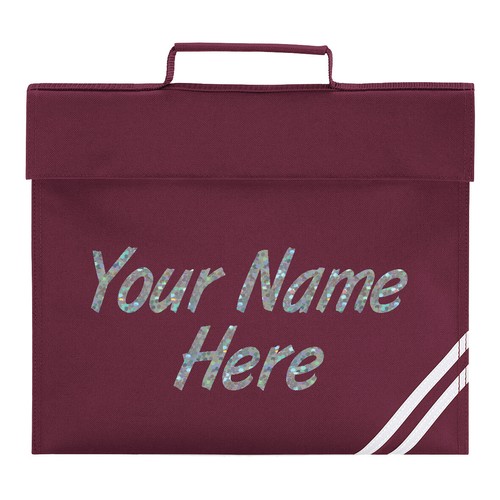 Bolsa de Libros Niños Bolso Personalizado Brillante Nombre Tira Desgarrada Cierre Escuela Quadra - Imagen 8 de 17
